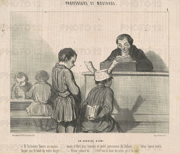 Un service d'ami, 19th century. Creator: Honore Daumier.