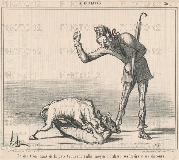 Un des trois amis de la paix ..., 19th century. Creator: Honore Daumier.