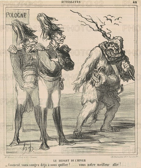 Le départ de l'hiver, 19th century. Creator: Honore Daumier.