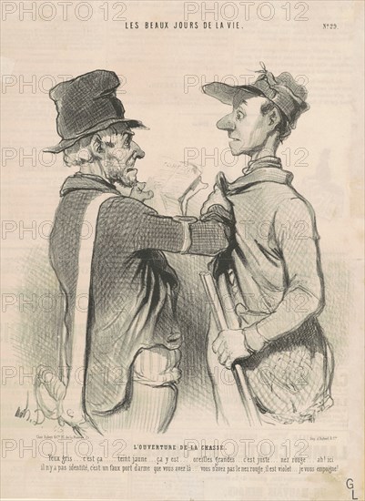 L'ouverture de la chasse, 19th century. Creator: Honore Daumier.