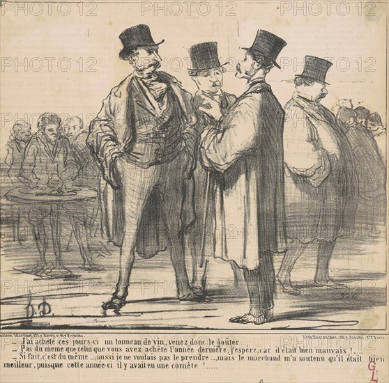 J'ai acheté ... un tonneau de vin ..., 19th century. Creator: Honore Daumier.