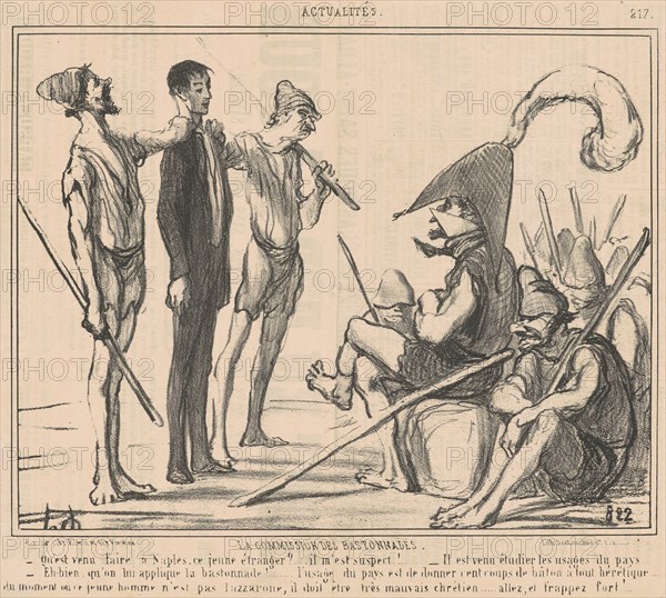 Commission des bastonnades, 19th century. Creator: Honore Daumier.