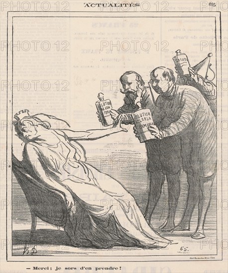 Merci; je sors d'en prendre!, 1871. Creator: Honore Daumier.