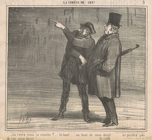 La voyez-vous la comète? ..., 19th century. Creator: Honore Daumier.