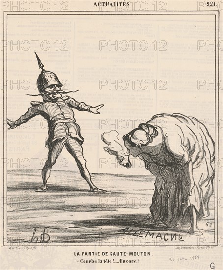 La partie de saute-mouton, 19th century. Creator: Honore Daumier.