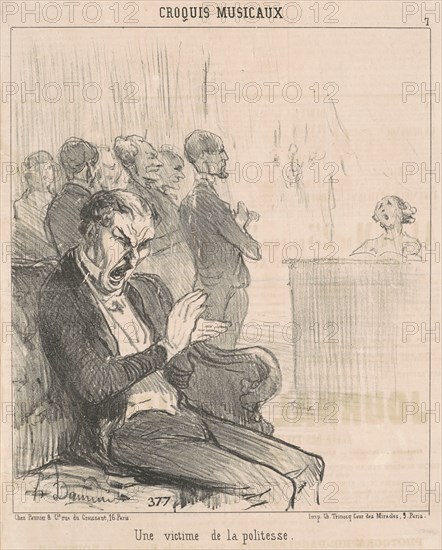 Un victime de la politesse, 1852. Creator: Honore Daumier.
