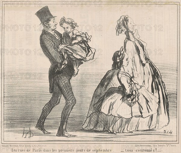 Le rues de Paris dans les premiers jours de Septembre ..., 19th century. Creator: Honore Daumier.