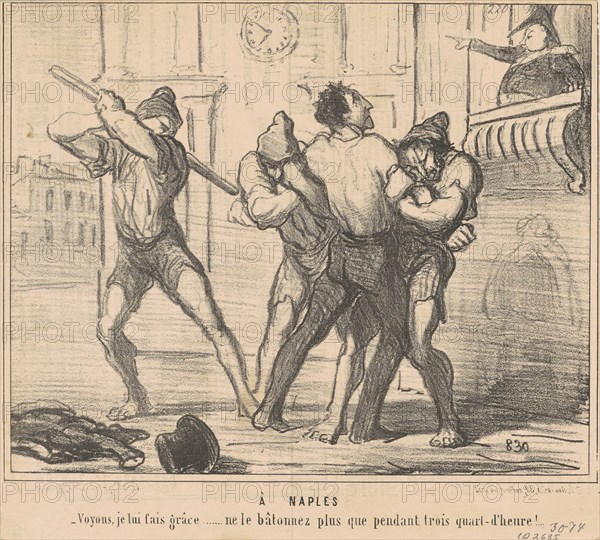 A Naples: Voyons, je lui fais grace ..., 19th century. Creator: Honore Daumier.