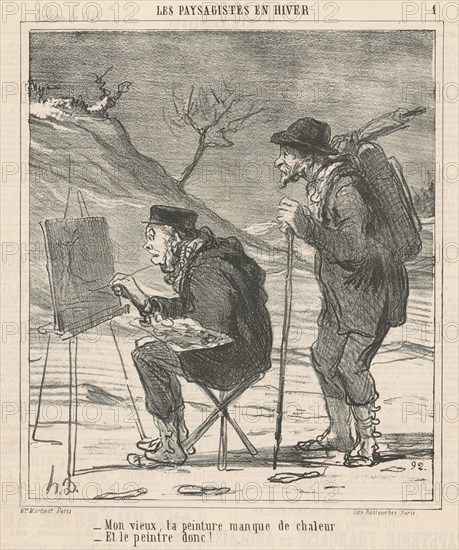 Mon vieux, ta peinture manque de chaleur ..., 19th century. Creator: Honore Daumier.