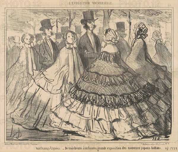 Aux Champs-Elysées...19th century.  Creator: Honore Daumier.