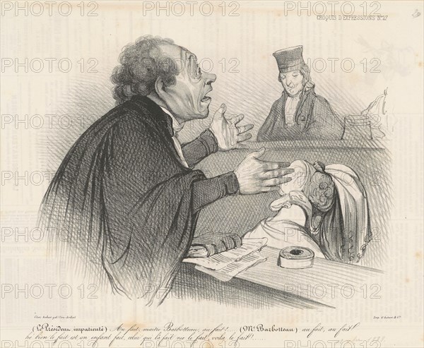 Au fait, maitre Barbotteau..., 19th century. Creator: Honore Daumier.