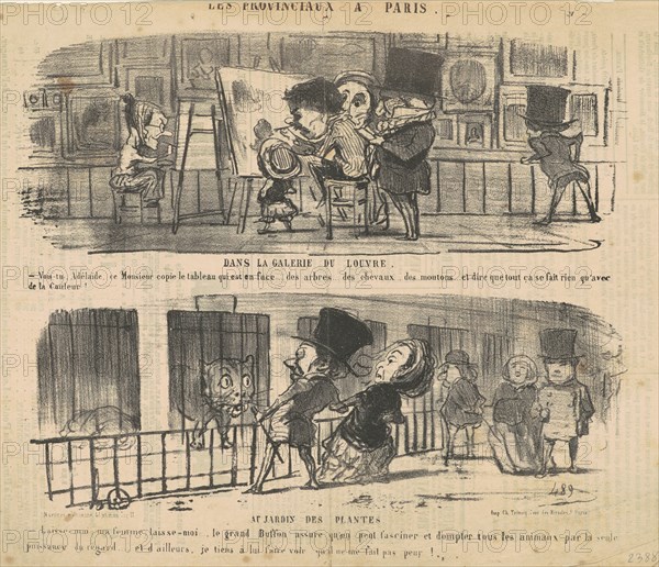 Dans la galerie du Louvre, 19th century. Creator: Honore Daumier.