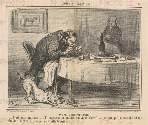 Scène d'Hippophagie, 19th century. Creator: Honore Daumier.