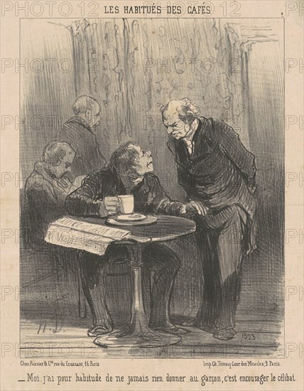 Moi, j'ai habitude de ne ... rien donner, 19th century. Creator: Honore Daumier.