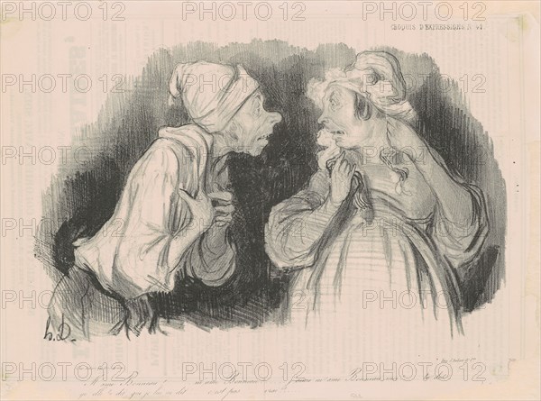 M'ame Bonneau... J'aime m'ame Bonneau moi!..., 19th century. Creator: Honore Daumier.