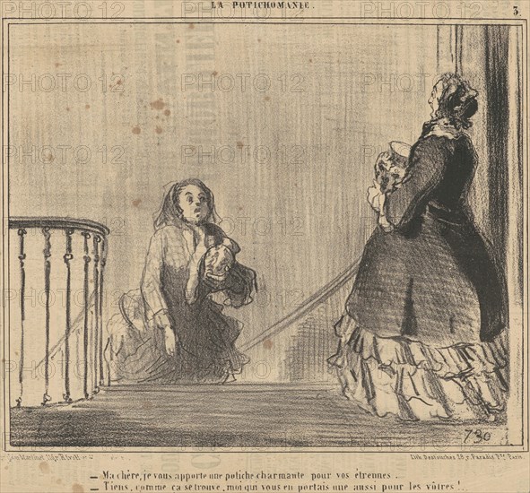 Ma chére, je vous apporte une potiche ..., 19th century. Creator: Honore Daumier.