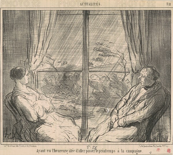 Ayant eu ... l'idée d'aller ..., 19th century. Creator: Honore Daumier.