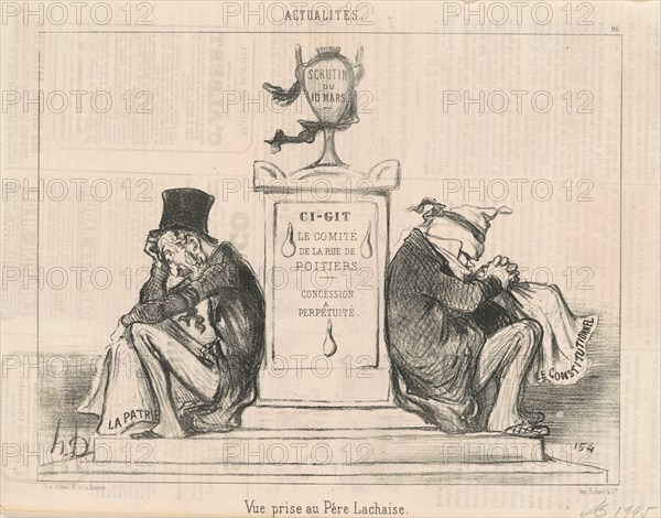 Vue prise au Père Lachaise, 19th century. Creator: Honore Daumier.