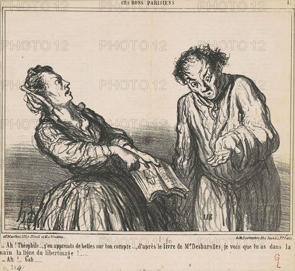 Ah! Théophile ... j'en apprends de belles ..., 19th century. Creator: Honore Daumier.
