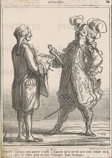 Turgot - Eh bien mon pauvre Condé ..., 19th century. Creator: Honore Daumier.