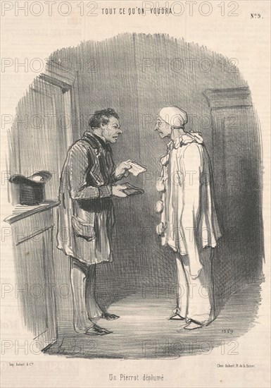 Un pierrot déplumé, 19th century. Creator: Honore Daumier.