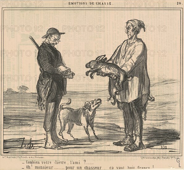 Combien votre lièvre, l'ami?, 19th century. Creator: Honore Daumier.