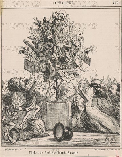 L'Arbre de Noël des Grands Enfants, 19th century. Creator: Honore Daumier.