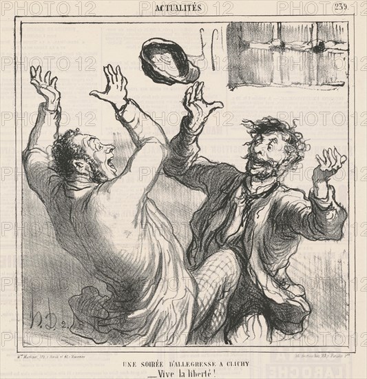 Une soirée d'allégresse a Clichy, 19th century. Creator: Honore Daumier.