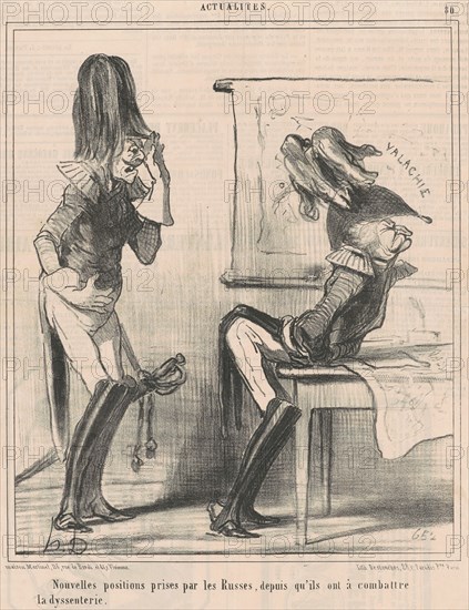 Nouvelles positions prises par les russes ..., 19th century. Creator: Honore Daumier.