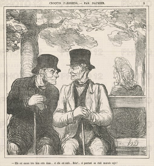 Elle est encore très bien, cette dame ..., 19th century. Creator: Honore Daumier.