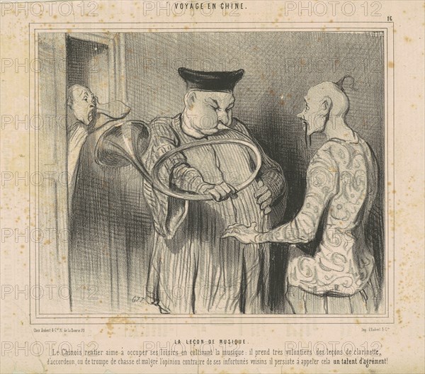 La leçon de musique, 19th century. Creator: Honore Daumier.