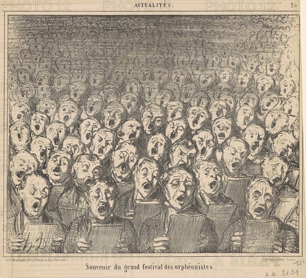 Souvenir du grand festival des orphéonistes, 19th century. Creator: Honore Daumier.