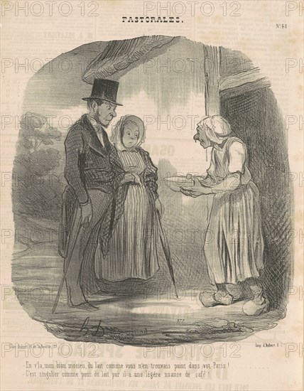 Femme de lettre humanitaire se livrant sur l'homme ..., 19th century. Creator: Honore Daumier.