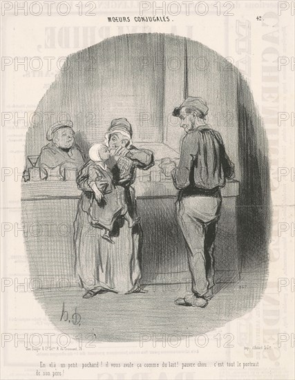 En v'là un petit pochard!, 19th century. Creator: Honore Daumier.