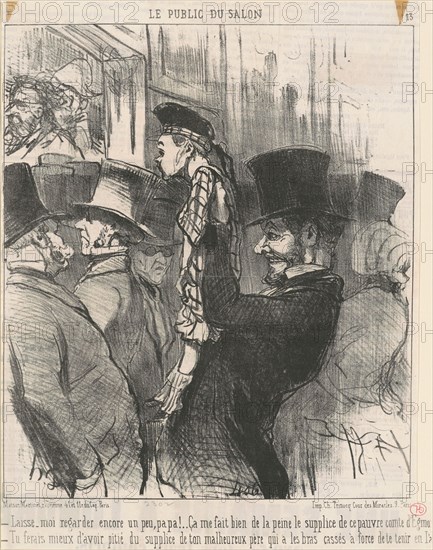 Laisse-moi regarder encore un peu. papa!..., 1852. Creator: Honore Daumier.