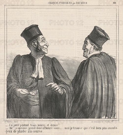 J'ai parlé pendant trois heures et demie!, 19th century. Creator: Honore Daumier.