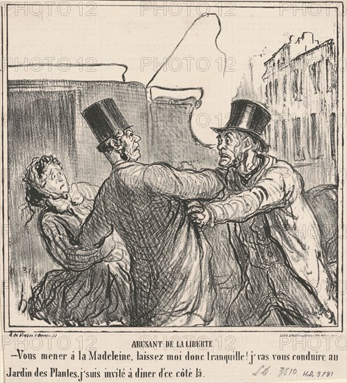 Abusant de la liberté, 19th century. Creator: Honore Daumier.