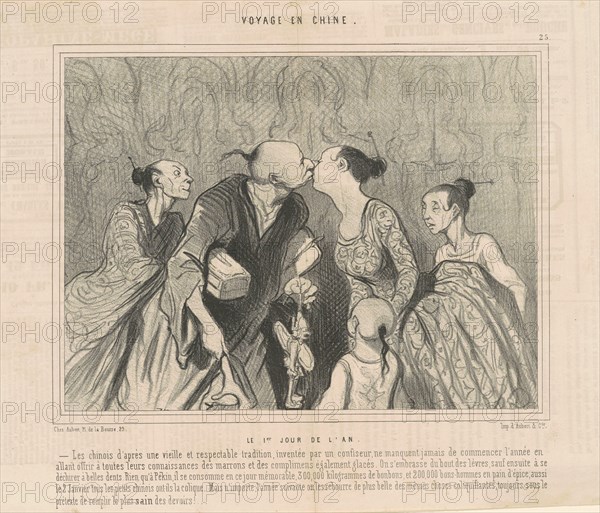 Le premier jour de l'an, 19th century. Creator: Honore Daumier.