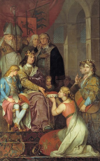 Christian I Proclaiming Holstein a Duchy in 1474 ... executed for Christiansborg Castle, 1780. Creator: Nicolai Abraham Abildgaard.