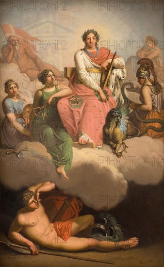 Frederik V as Patron of Science and the Arts, 1787. Creator: Nicolai Abraham Abildgaard.