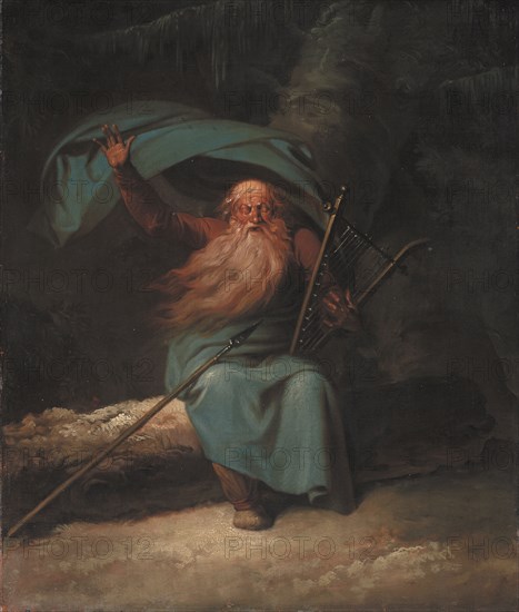 Ossian Singing His Swan Song, 1780-1782. Creator: Nicolai Abraham Abildgaard.