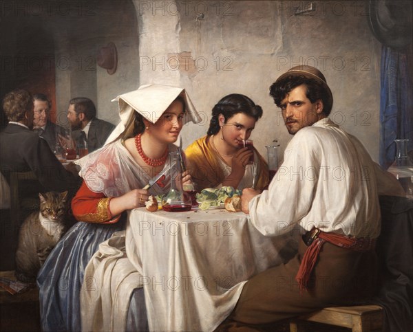 In a Roman Osteria, 1866. Creator: Carl Bloch.