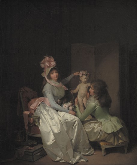Garlanding the Statuette of Cupid, 1776-1845. Creator: Louis Leopold Boilly.