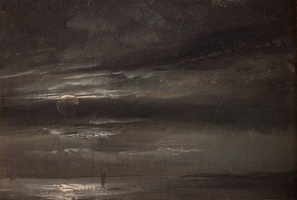 Moonlight over the Sea, 1820-1834. Creator: Johan Christian Dahl.