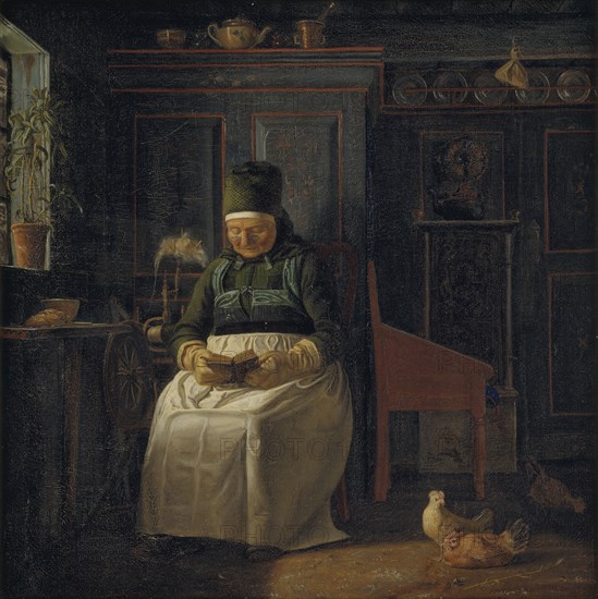 Christmas Morning in a Farmhouse, 1846-1847. Creator: Christen Dalsgaard.