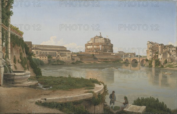 View across the Tiber towards Castel S. Angelo in Rome, 1815. Creator: CW Eckersberg.
