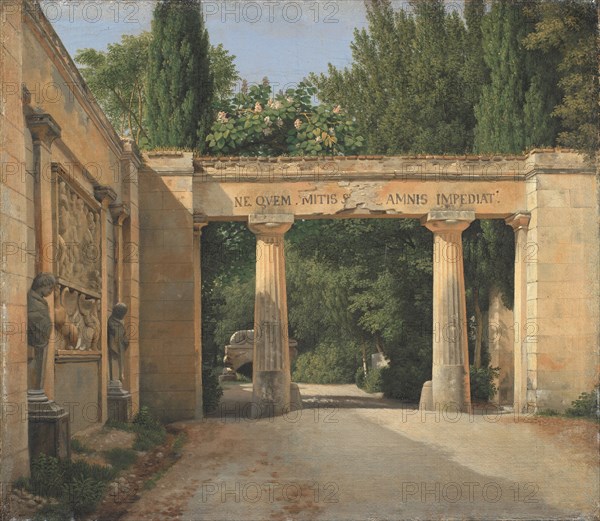 View of the Garden of the Villa Borghese in Rome;In the Gardens of the Villa Borghese, 1814. Creator: CW Eckersberg.