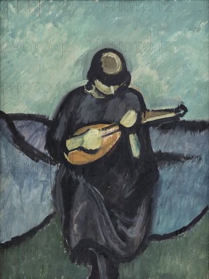 A Mandolinist, 1921. Creator: Harald Giersing.