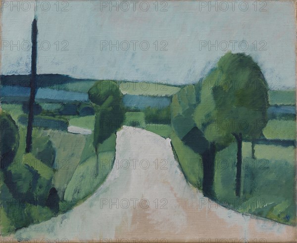 Road near Fåborg on Funen, 1920. Creator: Harald Giersing.