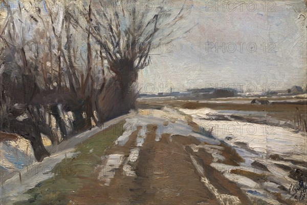 Winter Landscape. Utterslev near Copenhagen, 1887. Creator: Albert Gottschalk.